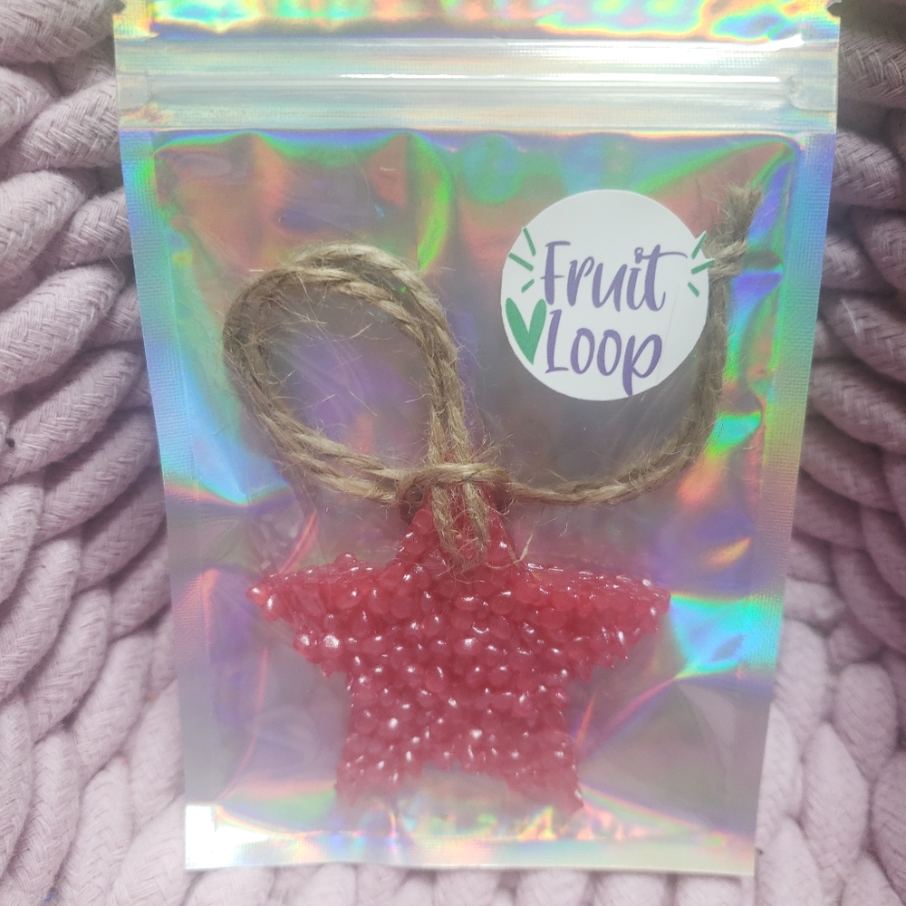 Pink Star Fruit Loop Scented Car Freshie // Ready To Go